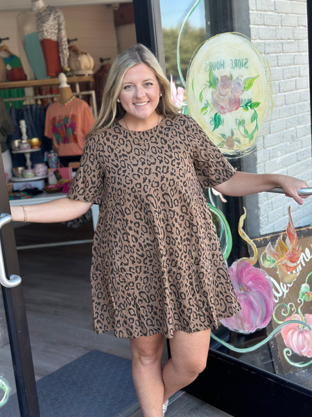 Mocha Leopard Dress