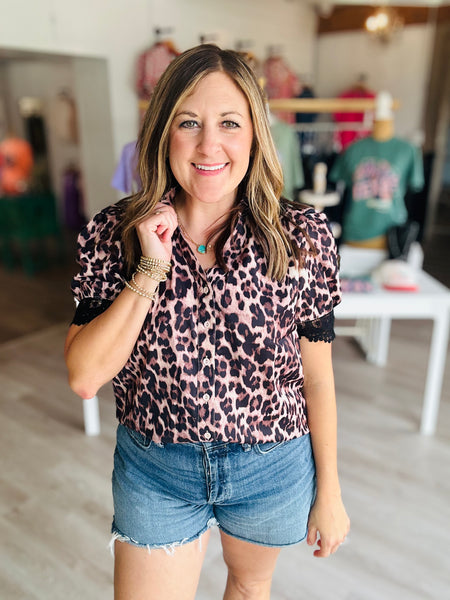 Leopard & Lace Top