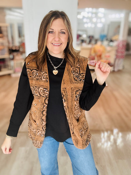 Sherpa Paisley Vest