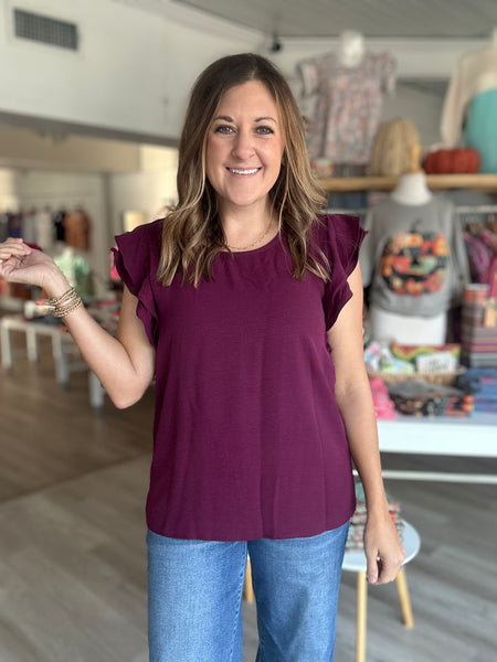 Ready to Go Top in Maroon