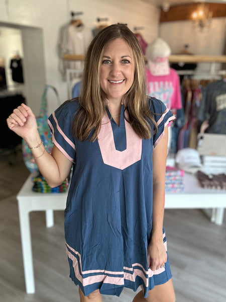 Blue Linen Dress