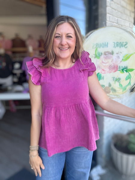 Pink Peplum Top