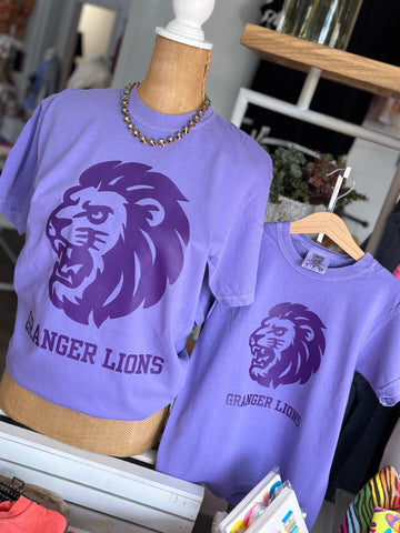 Fierce Mascot - Granger Lions (Purple on Purple)