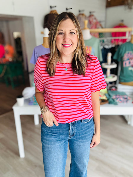 Pink Scalloped Shirt
