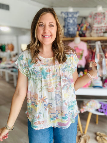 Tropical Print Top