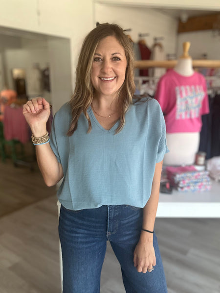 Abby Top in Slate Blue