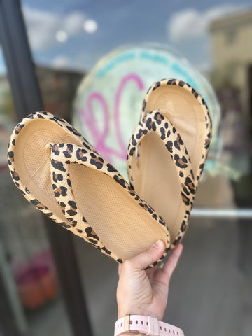 Leopard Flip Flops