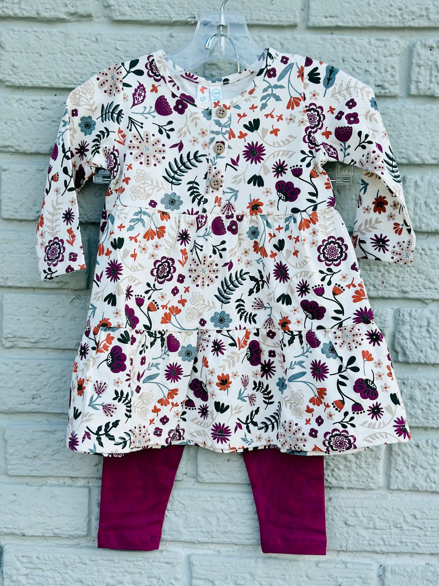 Girls Floral Print Set