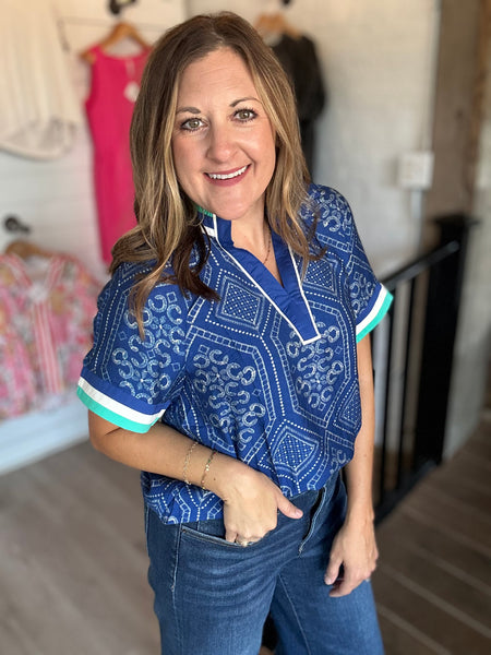 Cue the Blues Top