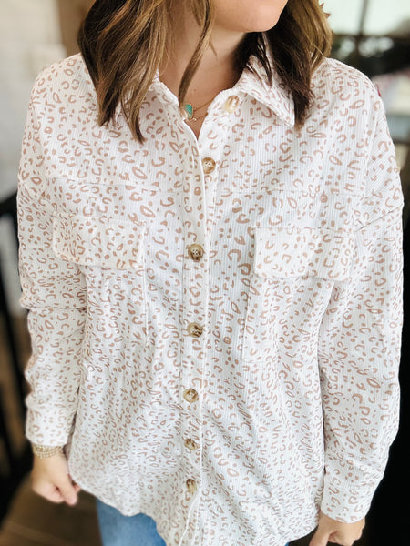Leopard Corduroy Shacket