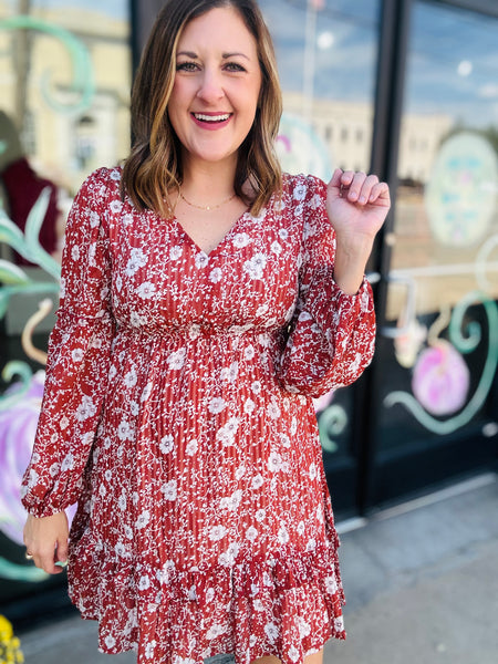 Fall Boho Floral Dress