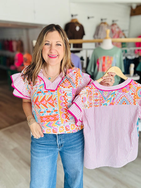 Rose Boho Top