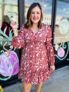 Fall Boho Floral Dress