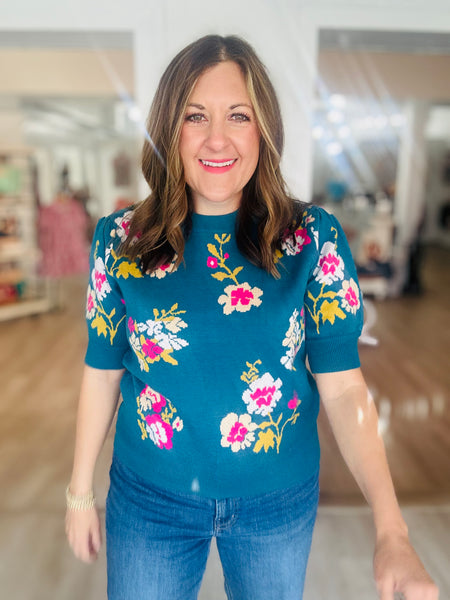 Blue Flower Top