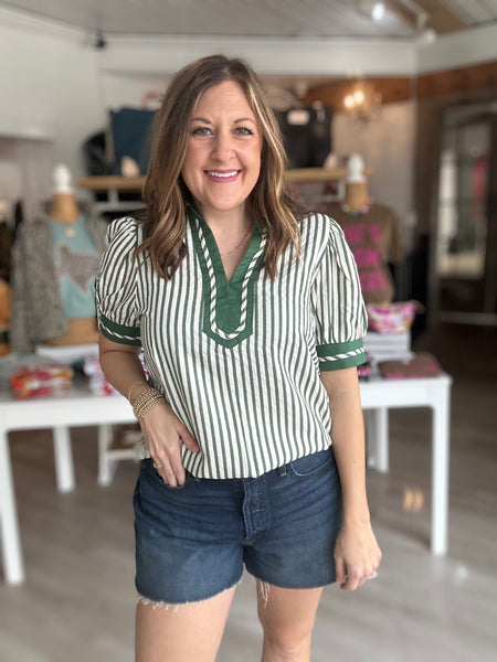 Green Stripe Top