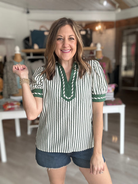 Green Stripe Top