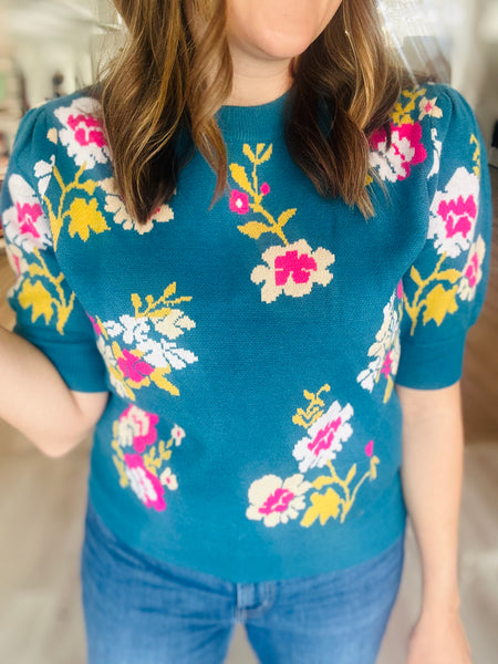 Blue Flower Top