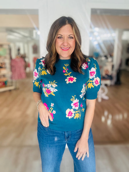 Blue Flower Top