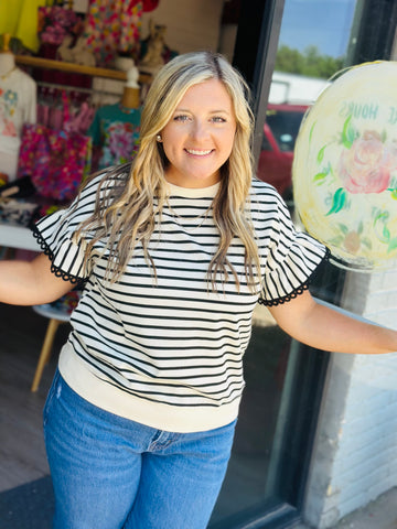 Black Stripe Top