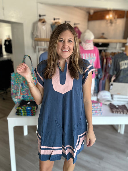 Blue Linen Dress