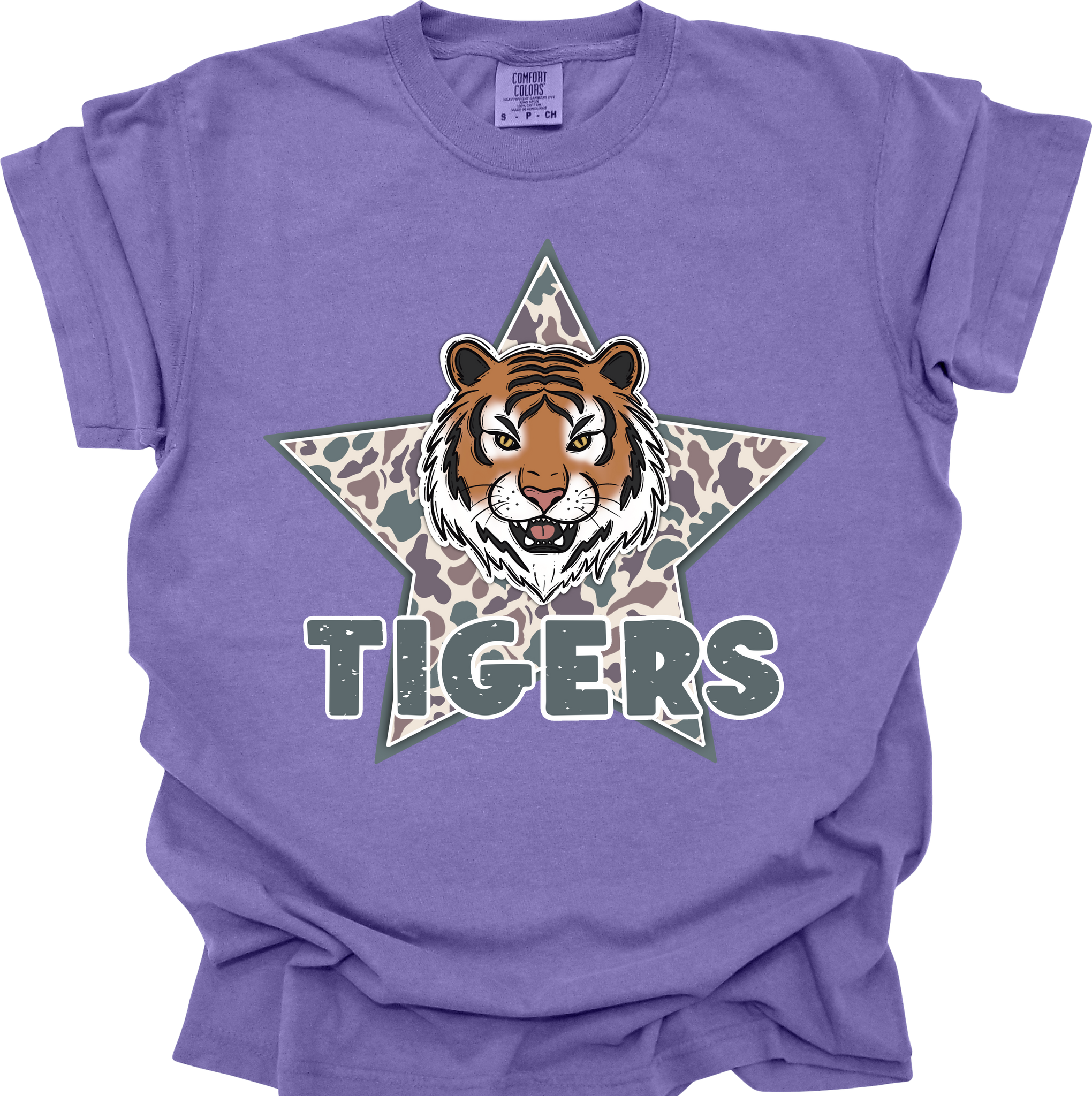 Camo Tiger on Purple