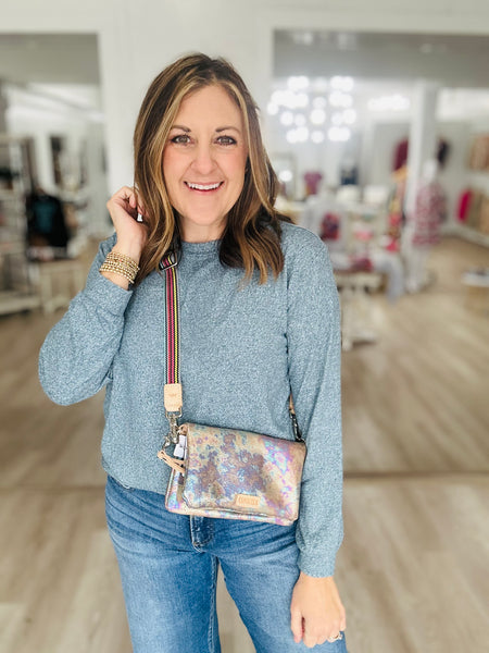 Soft Melange Basic Tee in Teal