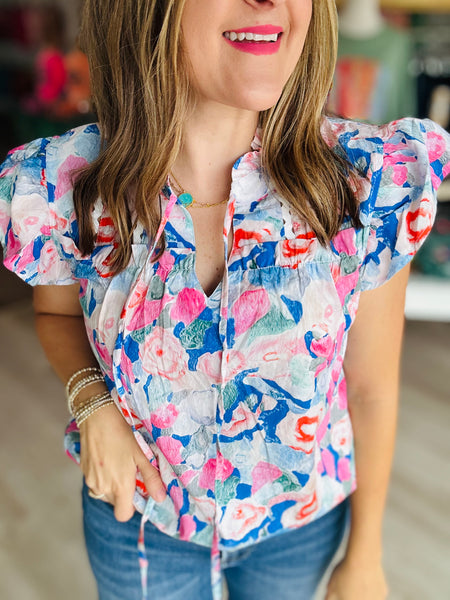 Pink Floral Blouse