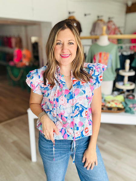 Pink Floral Blouse