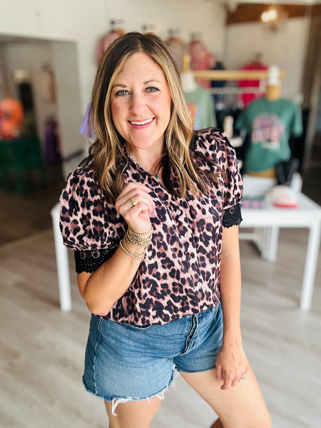 Leopard & Lace Top