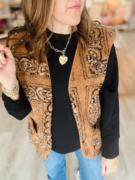 Sherpa Paisley Vest