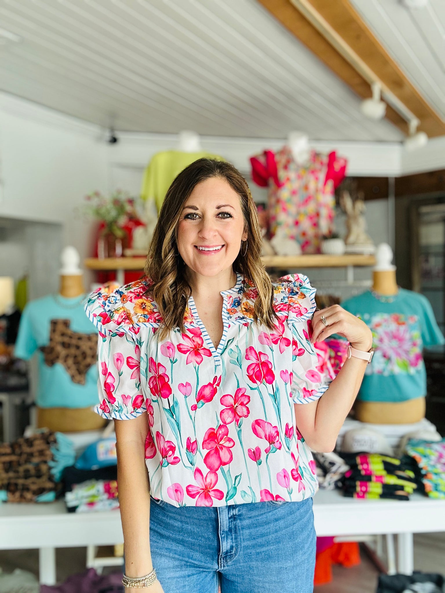 Floral + Stripe Blouse