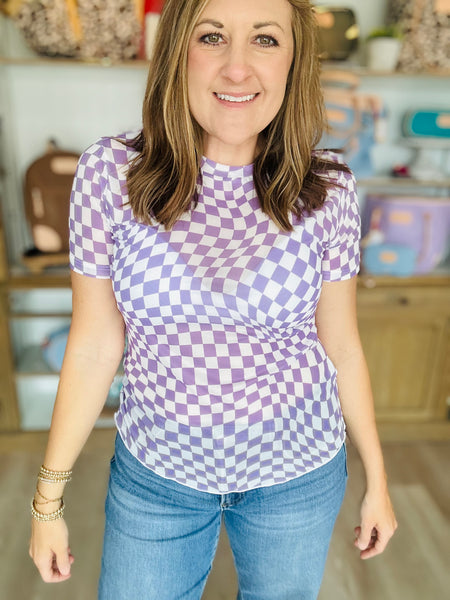 Purple Checkered Mesh