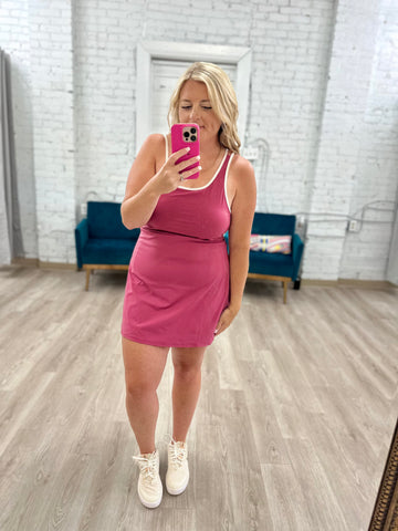 Carlie Athletic Dress in Maroon