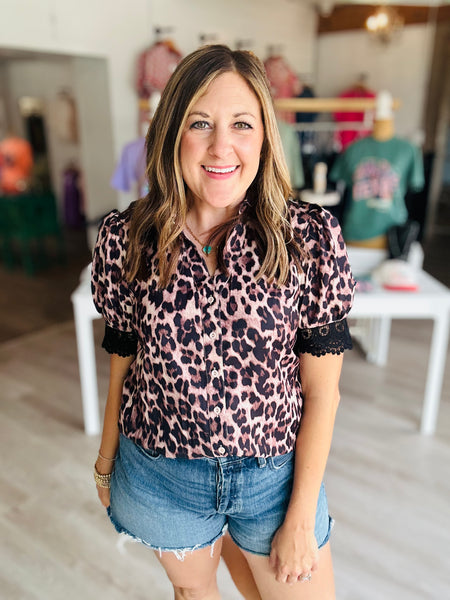 Leopard & Lace Top