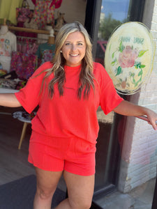 Orange Ribbed Tee