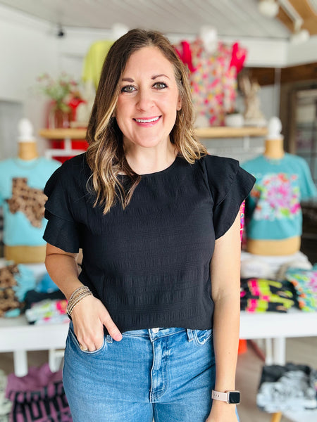 Black Textured Top