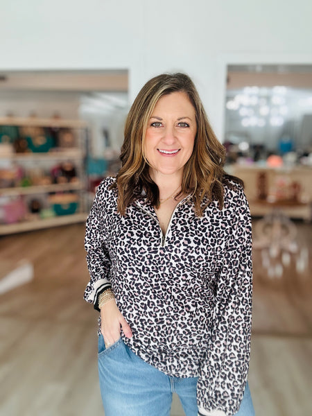 Leopard Zip Blouse