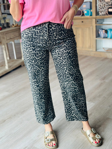 Leopard Barrel Jeans