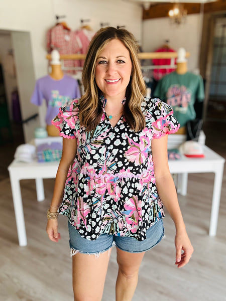 Floral Ric Rac Top