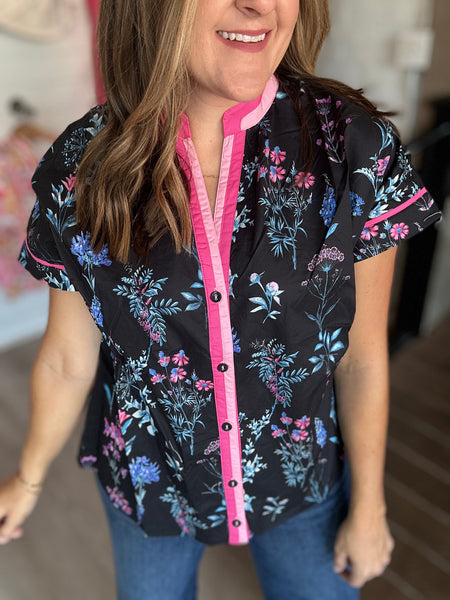 Black Floral Top