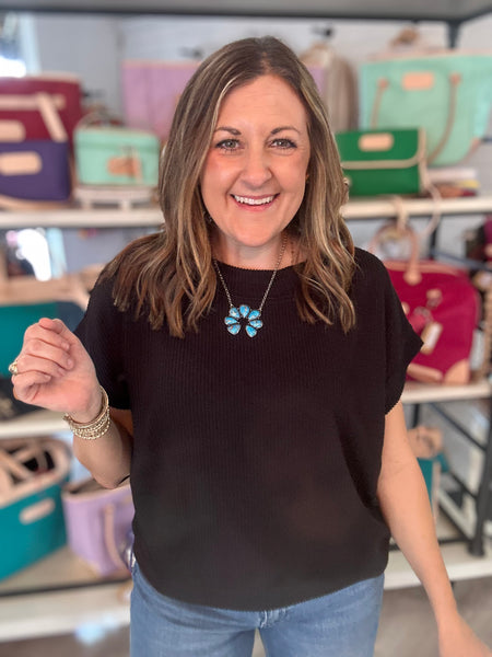 Ribbed Basic Top Black