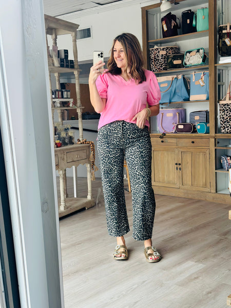 Leopard Barrel Jeans