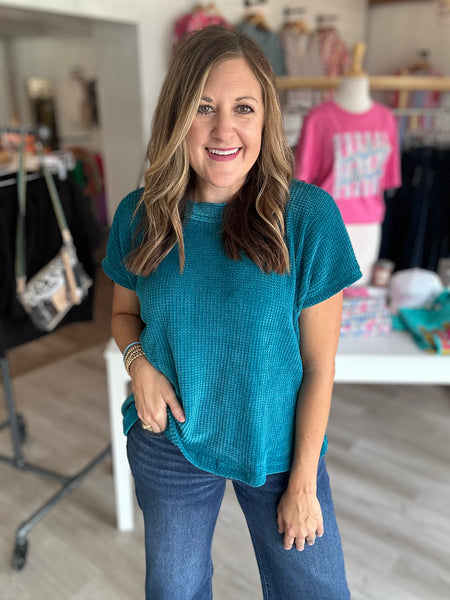 Teal Chenille Top