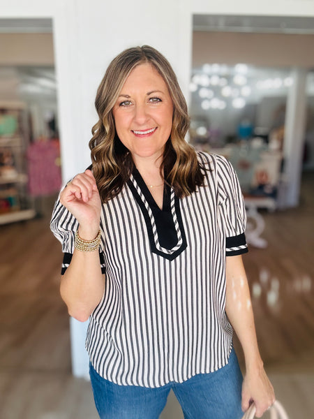 Black Stripe Top