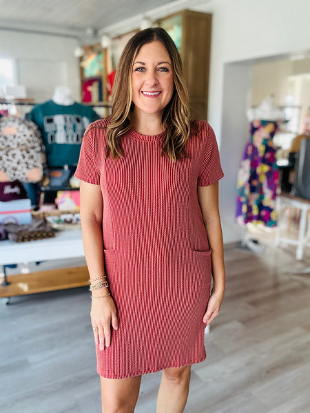 Alba Dress in Brick