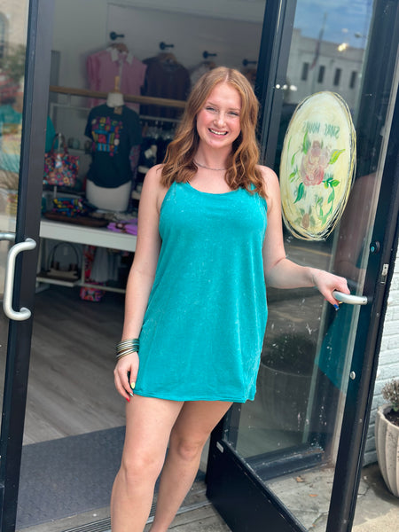 Teal Washed Dress