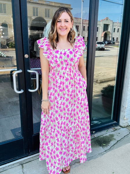 Floral Pink Maxi Dress