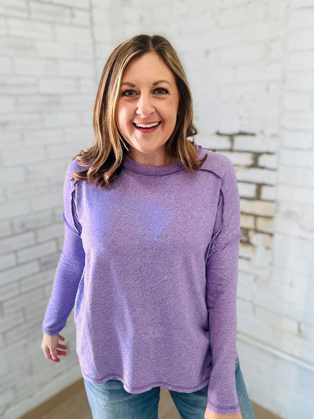 Soft Melange Hi-Lo in Lavender