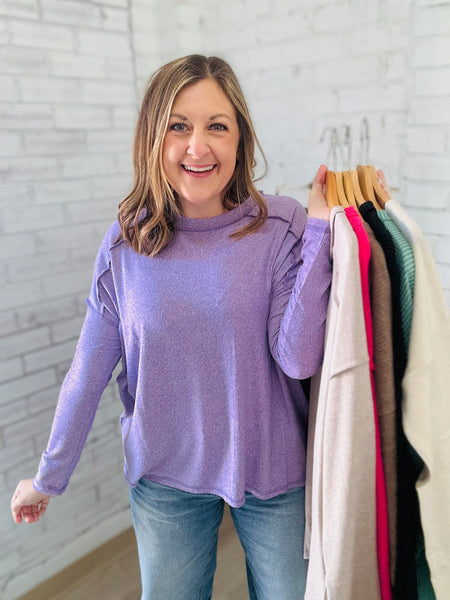 Soft Melange Hi-Lo in Lavender