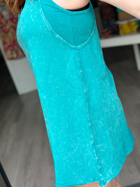 Teal Washed Dress